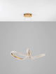 Medora LED Pendelleuchte Ø 75,5cm 3000K Messing-Gold in elegantem Design über einem grauen Hintergrund.