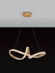 Medora LED Pendelleuchte Ø 75,5cm 3000K Messing-Gold in elegantem Design über dem Esstisch.