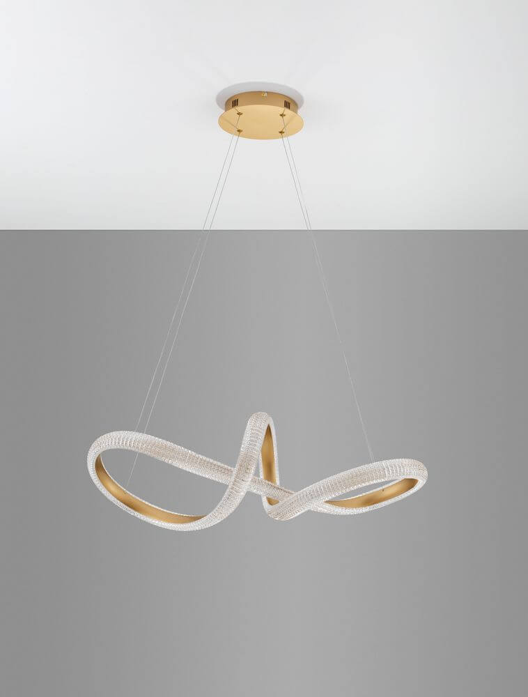 Medora LED Pendelleuchte Ø 75,5cm 3000K Messing-Gold, moderne Gestaltung für stilvolle Beleuchtung.