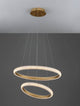 Medora LED Pendelleuchte 2-flammig Ø 59cm 3000K Messing-Gold mit zwei Ringen in elegantem Design.