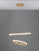 Medora LED Pendelleuchte 2-flammig Ø 59cm 3000K Messing-Gold, elegante Hängeleuchte für modernen Wohnstil.
