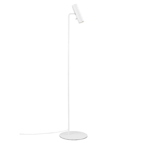 Mib 6 lampada da terra bianca con design snello in stile scandinavo e testa della lampada flessibile.