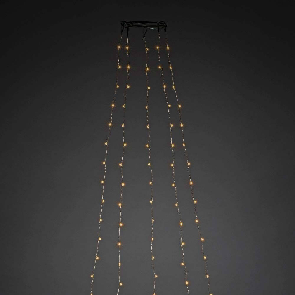 7,4m Micro LED Ring Baummantel 5 Stränge Multifunktion App-gesteuert mit bernsteinfarbenen LED-Lichtern.