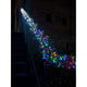 11m Micro LED Büschellichterkette Cluster mit 8 Funktionen 1152 bunte Dioden IP44 an einer Treppe, leuchtend in der Dunkelheit.