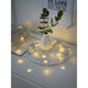 2,4m Micro LED Lichterkette Timer 40 Warmweiße Dioden batteriebetrieben, dekorativ um eine Vase mit Pflanzen.