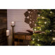 Stimmungsvoll beleuchteter Weihnachtsbaum mit 12m Micro LED Lichterkette gefrostet 10 Warmweiße Dioden im Hintergrund.