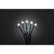12m Micro LED Lichterkette gefrostet 10 Warmweiße Dioden mit leuchtenden Dioden auf dunklem Hintergrund.