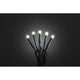 3,6m Micro LED Lichterkette gefrostet 100 Warmweiße Dioden mit leuchtenden LEDs auf schwarzem Hintergrund.