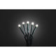14m Micro LED Lichterkette gefrostet 35 Warmweiße Dioden mit warmweißen leuchtenden LEDs auf dunklem Hintergrund.