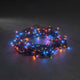 29m Micro LED Lichterkette mit 8 Funktionen 80 bunte Dioden IP44 auf schwarzem Hintergrund.