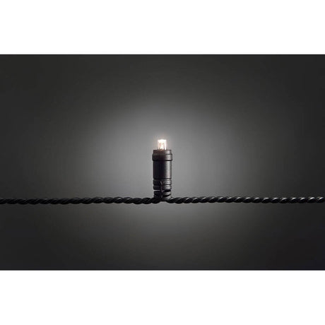3m Micro LED string lights with 9h timer IP67 40 warm white diodes IP44 on a black background