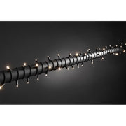 53m Micro LED Lichterkette IP67 40 Warmweiße Dioden IP44 auf schwarzem Hintergrund.