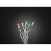 4m Micro LED Lichterkette mit 35 bunten Dioden, transparent leuchtend gegen dunklen Hintergrund