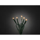 5m Micro LED Lichterkette 50 bernsteinfarbene Dioden auf dunklem Hintergrund mit leuchtenden Lichtern.