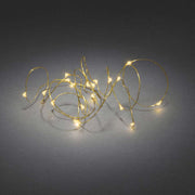 2,4m Micro LED Lichterkette Bernstein-Messing Batteriebetrieb