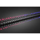 11m Micro LED Lichterkette mit rot/blau Farbwechsel 80 farbwechselnde Dioden IP44 auf schwarzem Hintergrund.