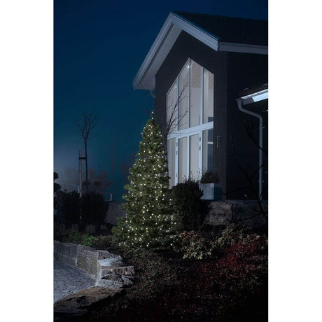 89 m Micro LED-lysslynge forlengelse med 100 kaldhvite dioder, IP44, lyser opp et juletre om natten.