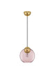 Midori Pendelleuchte E27 Ø 24cm mit matt schwarz Metallkopf und Rauchgrau Glasschirm.