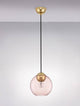 Midori Pendelleuchte E27 Ø 24cm mit mattem Metallkopf in Schwarz und rauchgrauem Glasschirm