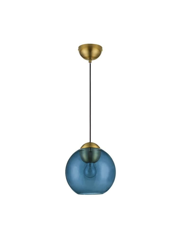 Midori Pendelleuchte E27 Ø 24cm – elegante Pendelleuchte mit rauchgrauem Glasschirm und mattem schwarzen Metallkopf.