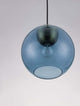 Midori Pendelleuchte E27 Ø 24cm in Rauchglas mit mattem Metallkopf