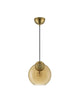 Midori Pendelleuchte E27 Ø 24cm in Rauchglas mit schwarzem Metallkopf für modernes Wohndesign.