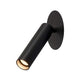 Milan Single Spot LED Wandeinbauleuchte Schwarz 7,5W 3000K an Wand montiert, moderne Zylinderform