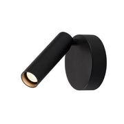 Milan Single Spot LED Wandlampe rund Schwarz 3000K, schwenkbare Wandleuchte mit rundem Spot
