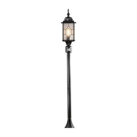 Lampada da parete Milano con sensore di movimento nera, ottica in cristallo di piombo – elegante lampada da esterno per sicurezza e stile.