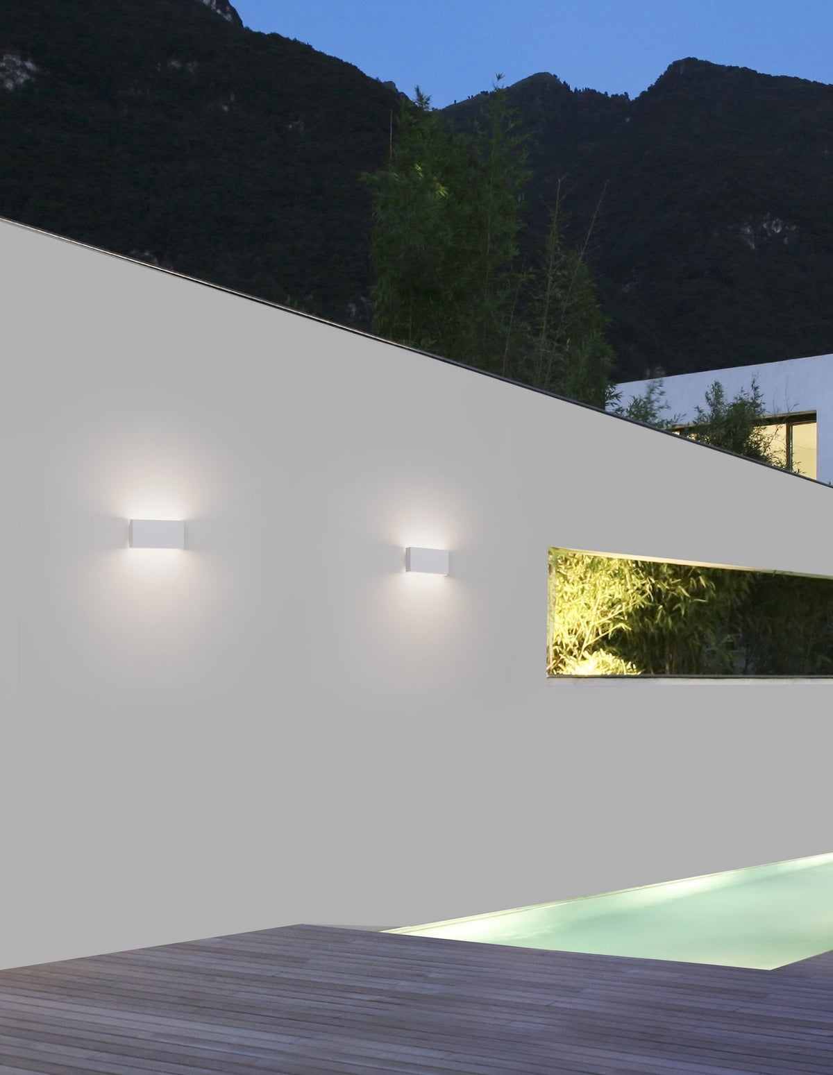 Mile LED aplique exterior rectangular Up & Down 3000K blanco IP54 (1)