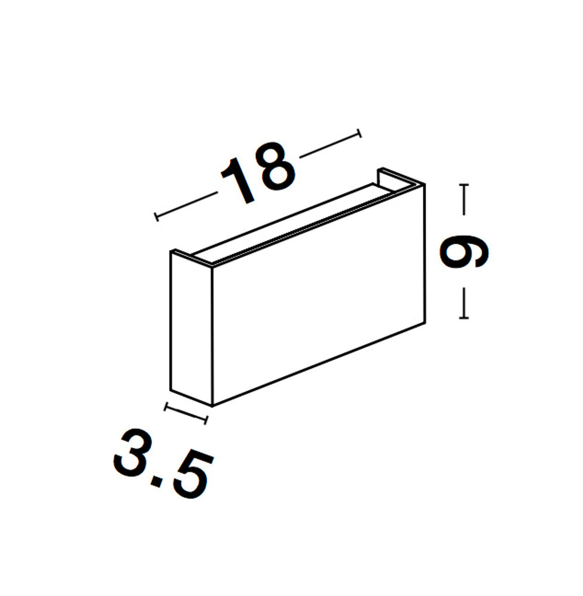 Mile LED aplique exterior rectangular Up & Down 3000K blanco IP54 (7)
