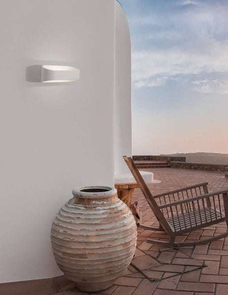Mile LED Außenwandleuchte Stadion 3000K Up & Down Weiß IP54 moderne Fassadenleuchte für Terrasse und Eingang