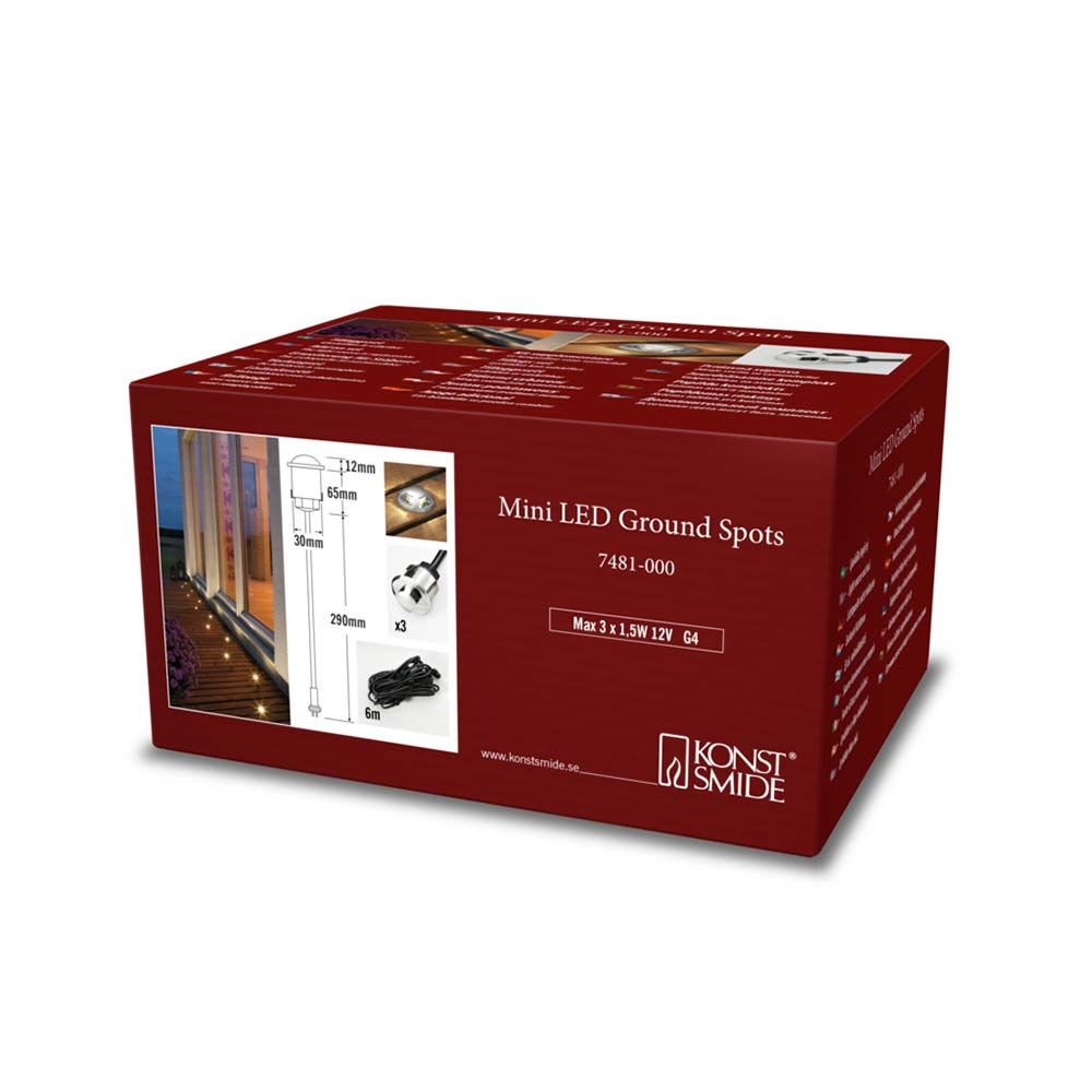 Mini Bodeneinbaustrahler 3er-Set, LED Spots, G4 Fassung, ideal für Bodenbeleuchtung und Erweiterungen.