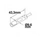Mini-Plug Anschlussfassung weiblich 1m 2x0.75 Schwarz max. 24V/6A technische Zeichnung mit Abmessungen.