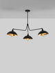 Mirba Pendelleuchte 3-flammig Ø 113cm Schwarz, Gold im modernen Design mit goldfarbenem Innenleben.
