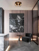 Mirbi Deckenleuchte 5-flammig Ø 50cm Schwarz, Rauch in modernem Interieur mit eleganter Kunst.