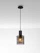 Mirbi Pendelleuchte Ø 18cm Schwarz, Rauch - Moderne Hängeleuchte mit rauchfarbenem Glas.