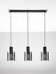 Mirbi Pendelleuchte 4-flammig Schwarz, Rauch - elegante Pendelleuchte mit rauchfarbener Optik und minimalistischen Design.