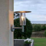 Mode Außen-Wandleuchte galvanisierter Stahl, klares Polycarbonat Glas