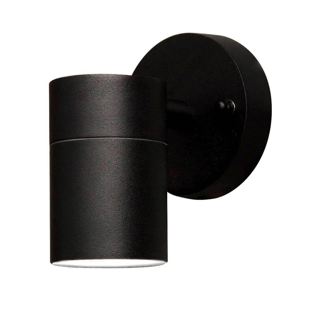 Modena Außen-Wandleuchte Schwarz, klares Glas, Reflektor in modernem Design mit eleganter Schwarz-Oberfläche.