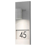 Modena exterior wall lamp with house numbers gray clear glass, reflector