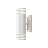 Lampe murale externe Modène avec un cône à double lumière blanc, verre acrylique transparent, réflecteur
