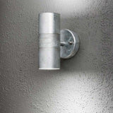 Modena outdoor wall light 2-bulb galvanized steel