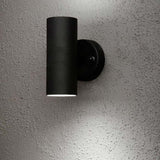 Lampe murale extérieure modena avec un cône à double lumière noir