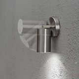 Modena Energiespar Wandspot schwenkbar Edelstahl, klares Glas