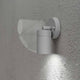 Modena Energiespar Wandspot schwenkbar Grau, klares Glas an einer Wand montiert.