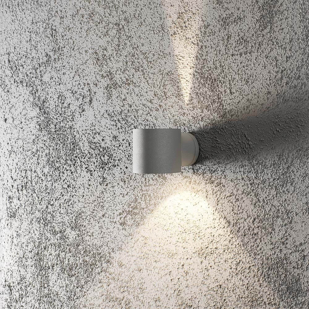 Modena Square Outer Wall Lampa szara, przezroczyste szkło