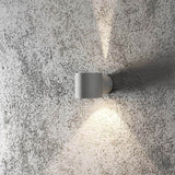 Modena Square Outer Wall Lampa szara, przezroczyste szkło