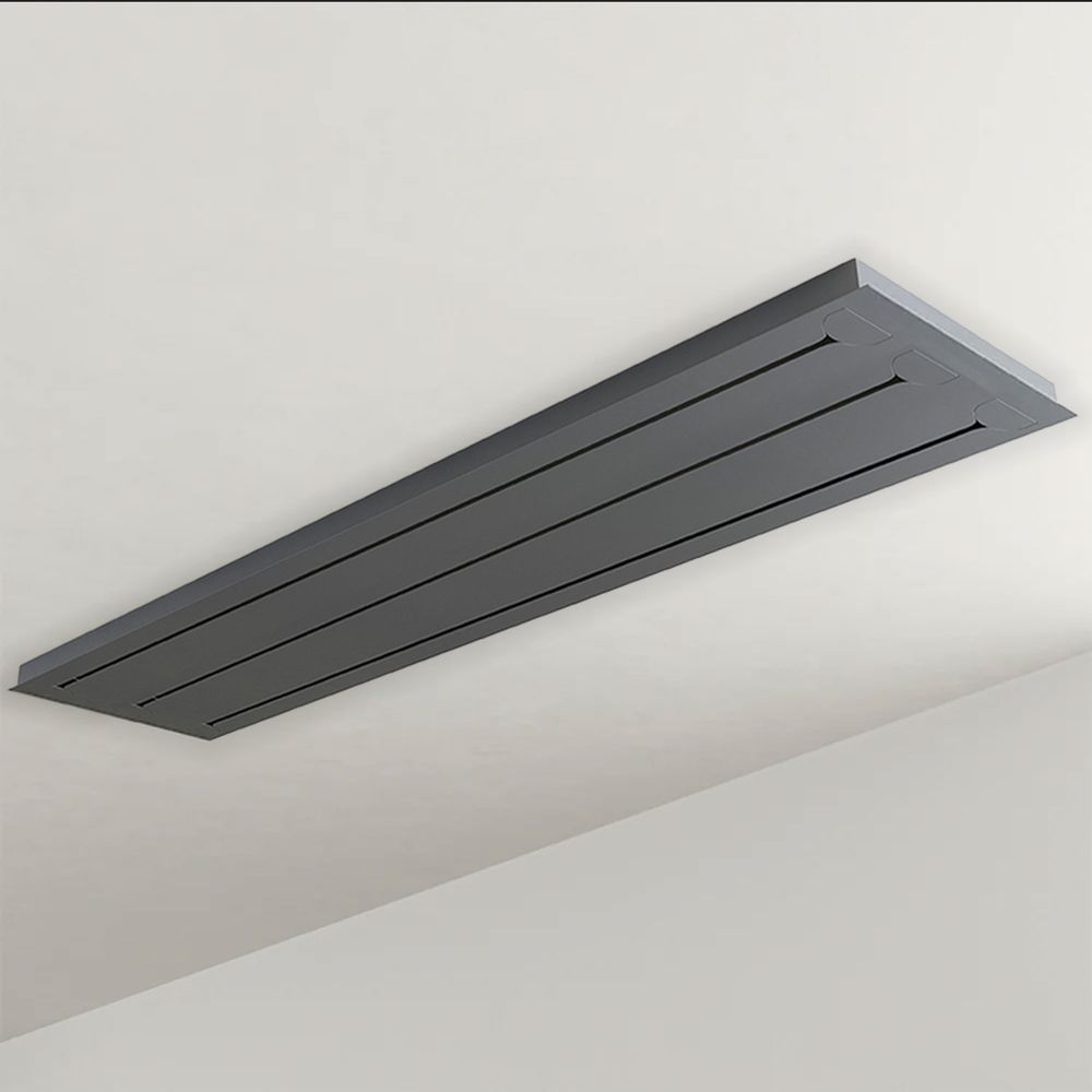 Modular Balken Baldachin mehrflammig Rechteckig s.luce 3-reihig Schwarz 200cm