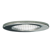 Luminaire encastrable avec protection EBL pour meubles, structuré, max. 20 W 12 V G4 66 mm, chrome, verre, avec chrome brillant et verre.
